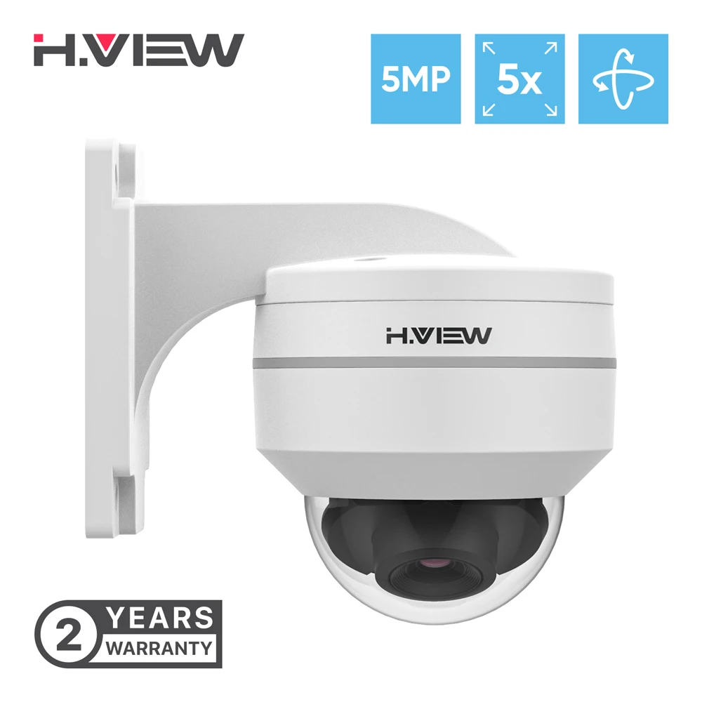 H.View 5Mp Poe Ip Камера PTZ Cctv камеры видеонаблюдения H.265 открытый Водонепроницаемый 5X