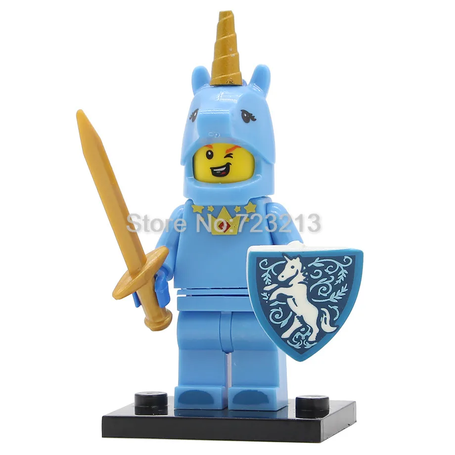 Один Забавный рисунок Дракон Единорог кактус человек торт шар мальчик цветочный горшок Фейерверк Девушка Строительные блоки наборы модели Кирпичи Игрушки - Цвет: Unicorn Boy