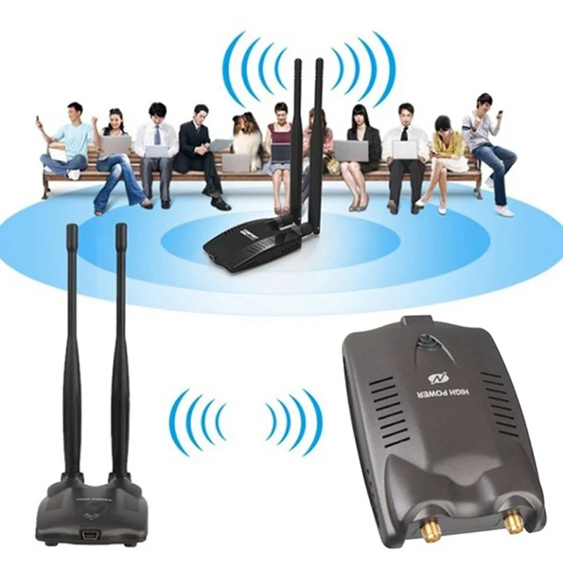 

USB NIC Wireless WiFi Receiver Adapter High Power Dual Antenna Wireless Network Card 1Pc