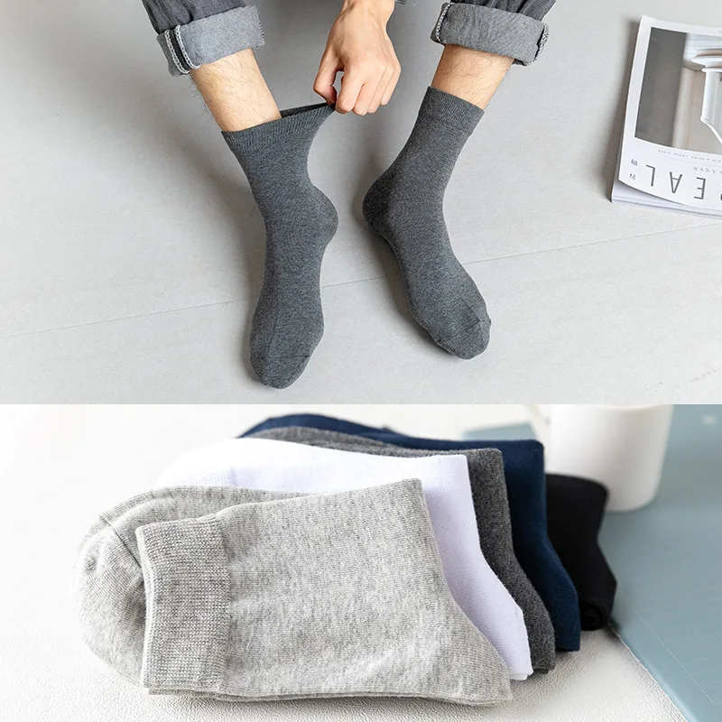 

ZARE Men's Cotton Socks New Style Black Business Men Socks Soft Breathable Summer Winter for Male Plus Size A1 C39