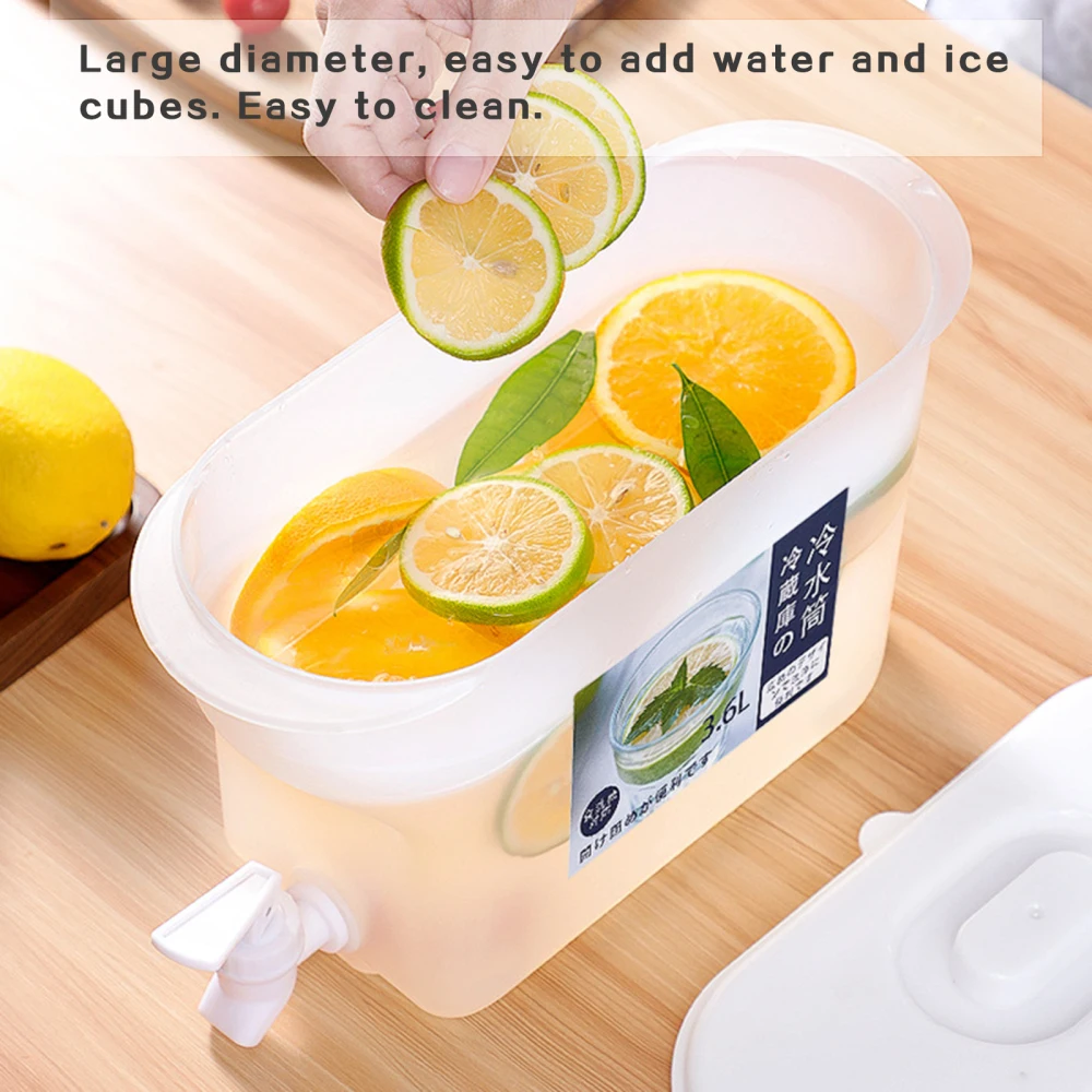

Beverage Dispenser Refrigerator Cooker Kettle 3.6L Plastic High-capacity Large Capacity PP Reusable Heat Resistant With Faucet