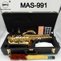 music fancier club alto saxophone mas 991 gold lacquer with case sax alto mouthpiece ligature reeds neck musical instrument