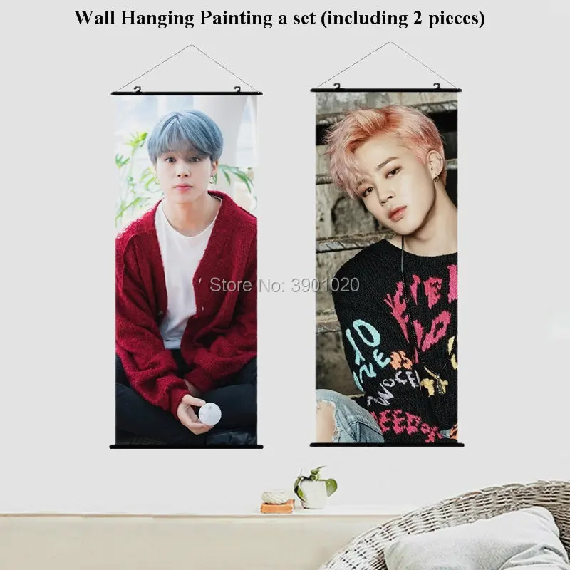 Подарок для девочки kpop Jimin Настенная картина в свитке 40 см x 100 подарок парня