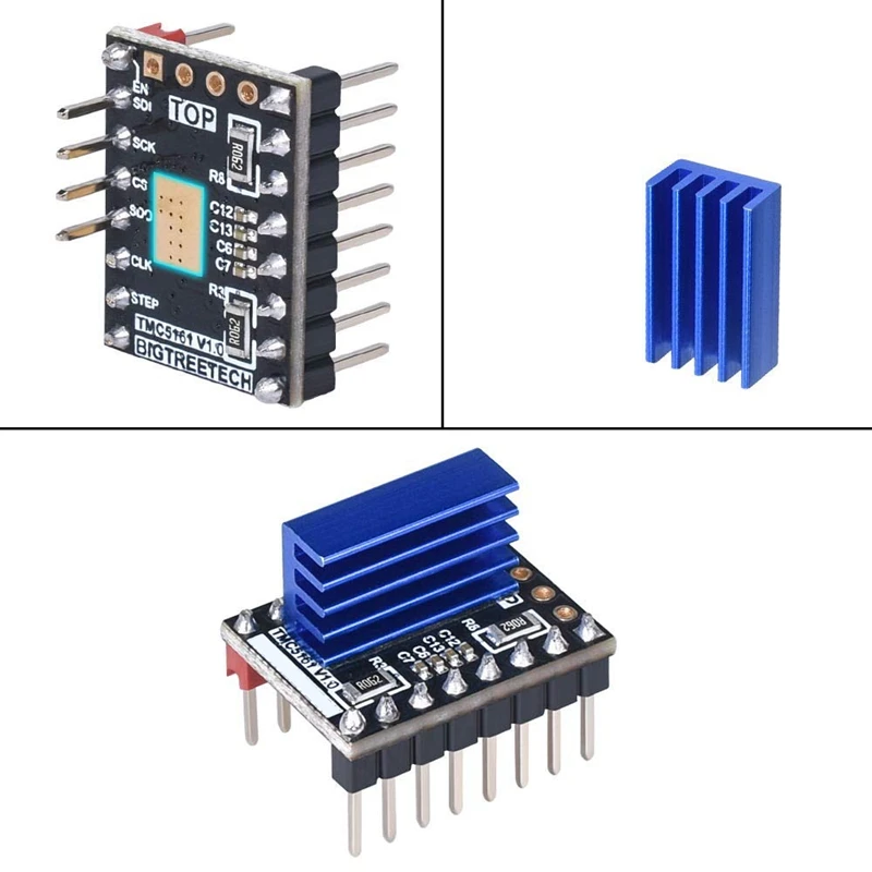 Шаговый двигатель TMC5161 V1.0 бесшумный драйвер поддержка SPI с радиатором для 3D