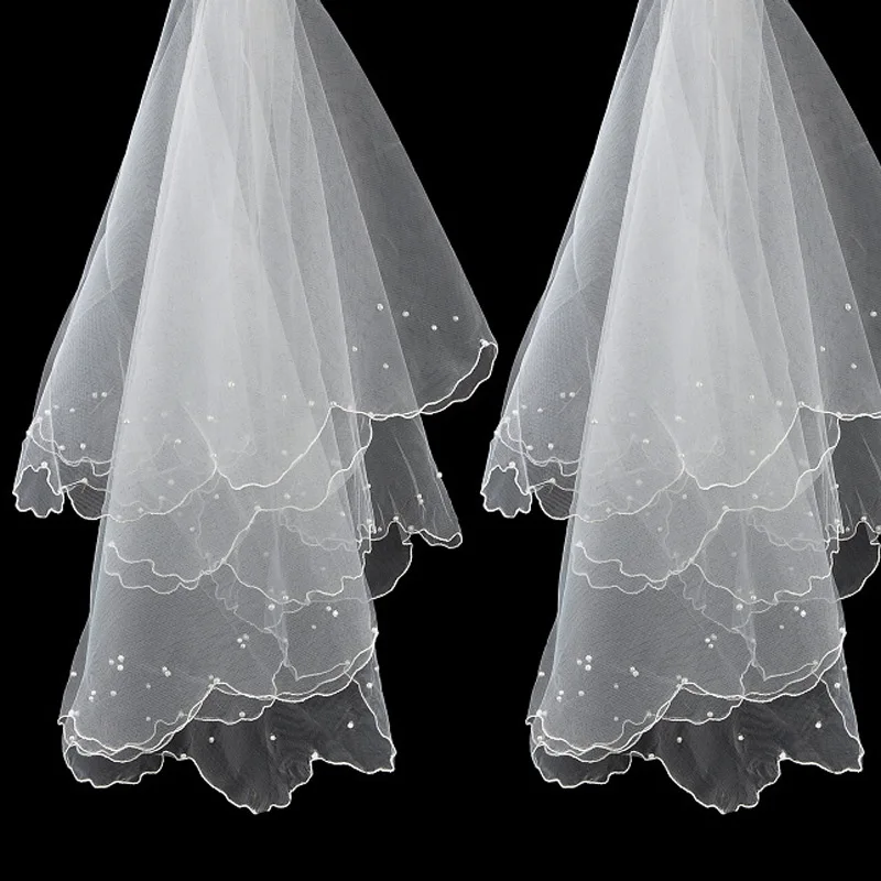 

One-tier Fingertip Bridal Veils with Lace Applique Edge Accessories 2022