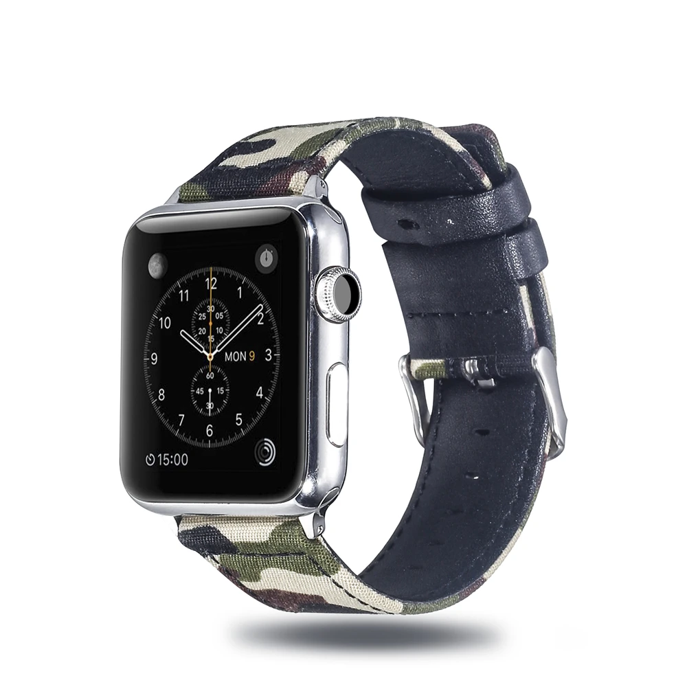 Холщовый ремешок для часов для Apple Watch 38 мм 42 мм 40 мм 44 мм нейлоновый кожаный ремешок для часов браслет для iWatch Series 5/4/3/2/1
