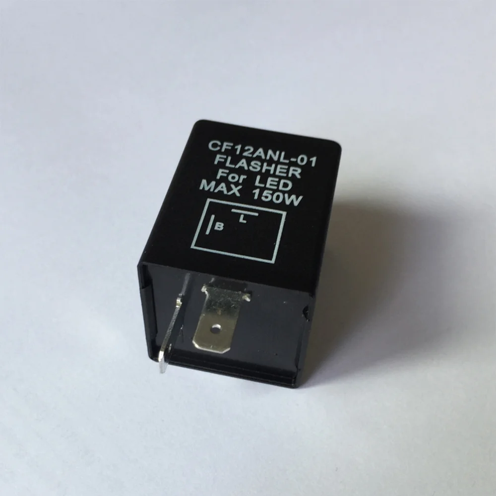 

12V LED 2 Pin Electronic Flasher for Car and Motorcycle Turn Signal Hazard Warn Hyper Flash (Black)