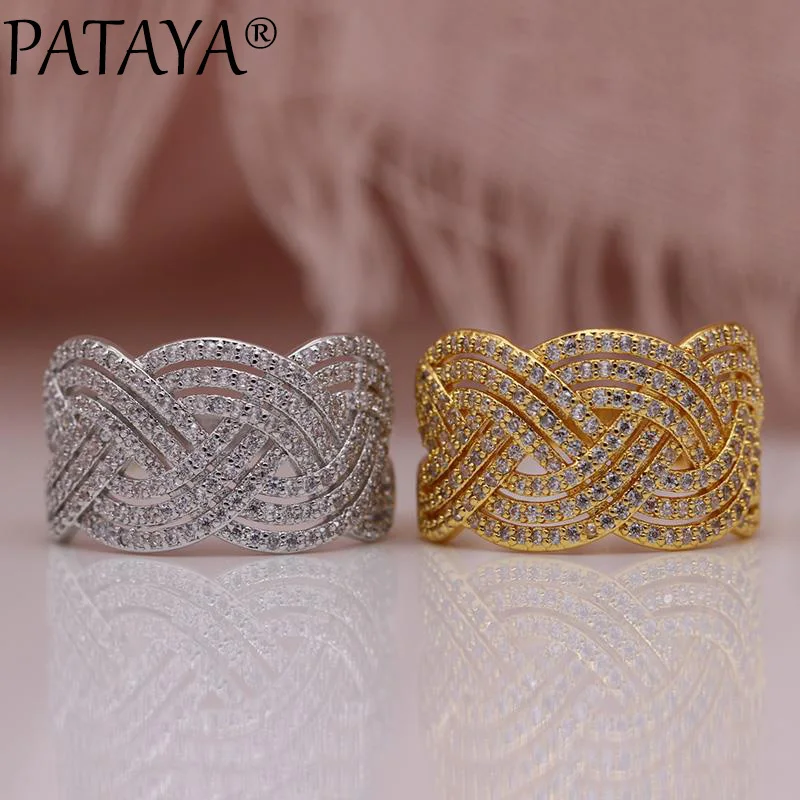 Новинка роскошные кольца PATAYA с инкрустацией из микровоска женские розового