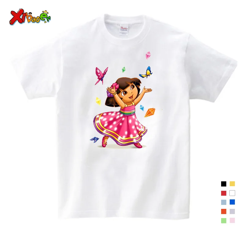 Футболка для девочек милая летняя детская футболка 2020 Цветные Милые Мультяшные