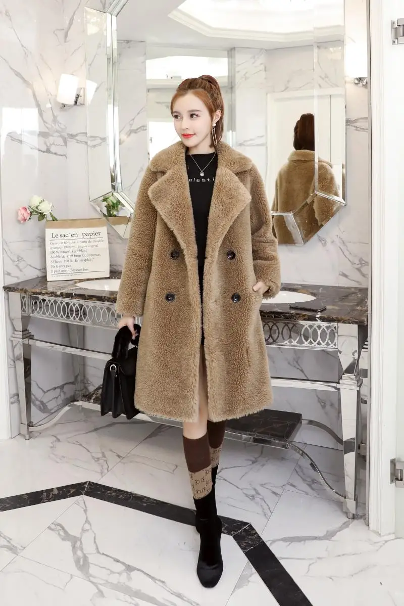 2020 женская одежда Зимняя верхняя пальто из натуральной шерсти новое шерстяное