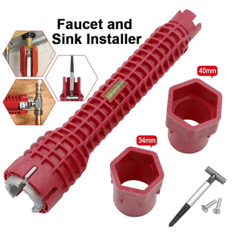 

8 in 1 Multifunctional Faucet Wrench Tool Water Pipe Spanner Tackle Water Pipe Spanner For Kitchen Bathroom Water Pipe