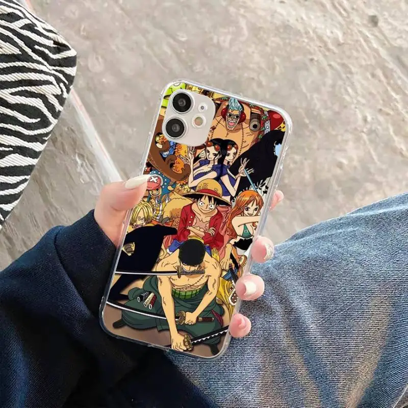 

One Piece Luffy fashion anime Phone Case Transparent for iPhone 11 12 mini pro XS MAX 8 7 6 6S Plus X 5S SE 2020 XR