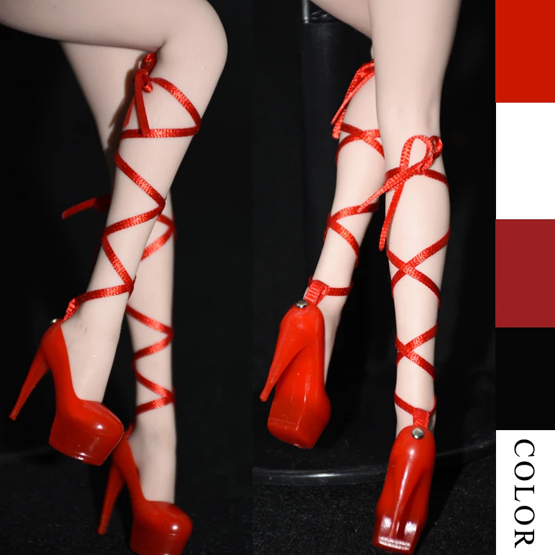 

In Stock 1/6 Scale Bandage High-heel Shoes sandals Model Accessory with Waterproof Platform Model for 12 inches TBL PH Body