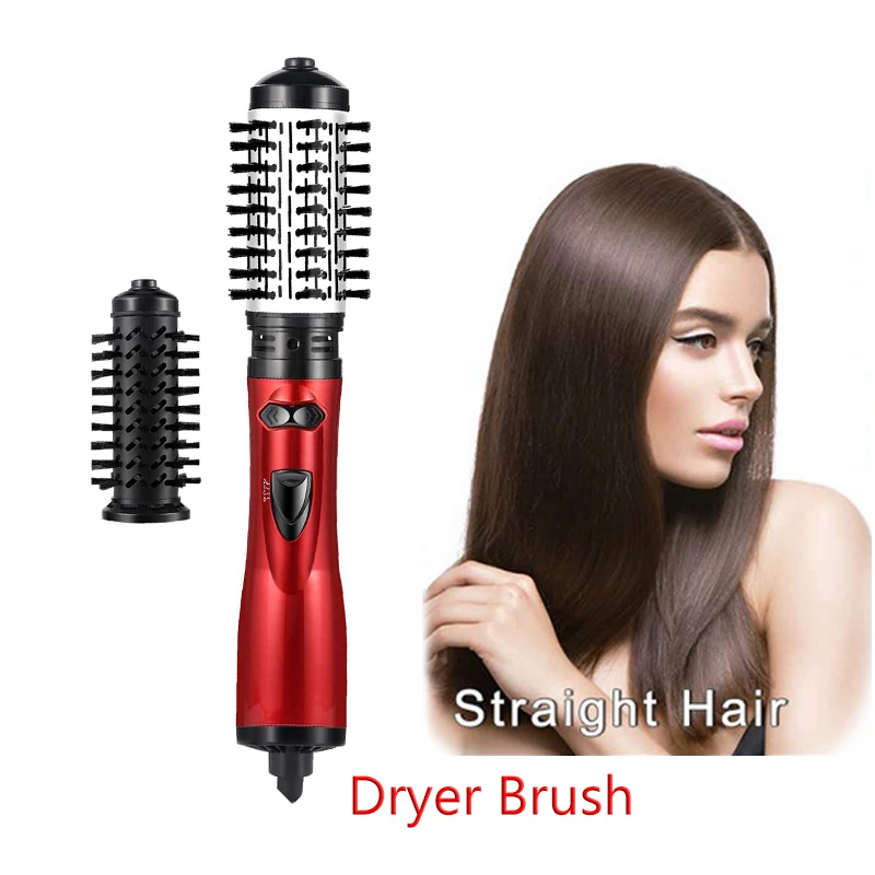 

3-in-1 Rotating Hair Dryer Hot Air Brush Replaceable Brush Volumizer Blower Hot Cold Air Straightening Curling Iron Combs Dryer