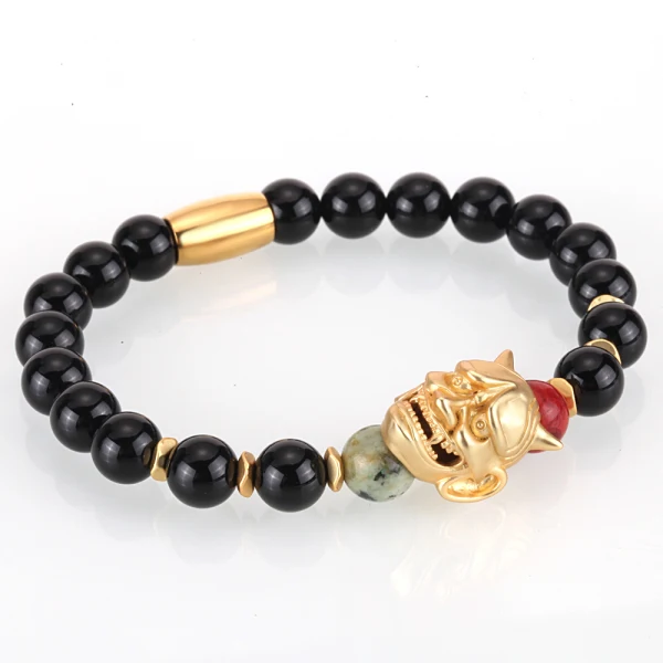 Style B Mcllroy Bracelet Men Bead Sparta Crown 8mm Natural Stone Bracelet Bangle Handmade Man Jewelry Mens Bracelets erkek bileklik - Окраска металла: Style B