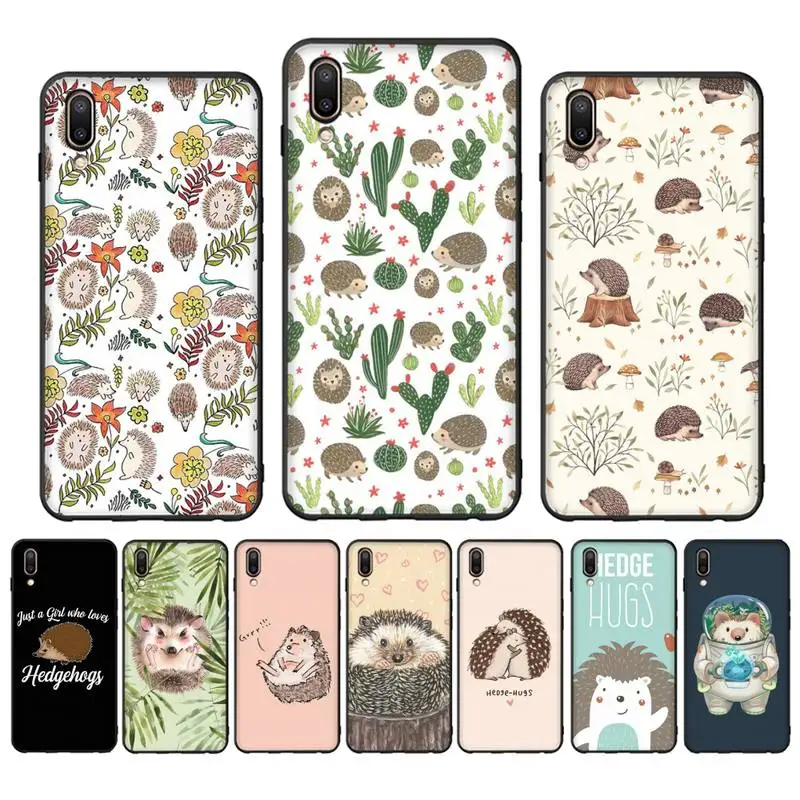 

Kawaii Hedgehog Phone Case Case For Oppo Reno Realme C3 6Pro Cover For vivo Y91C Y17 Y19