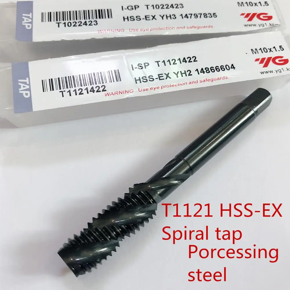 Kprea YG-1HSS-EX M1.4 M1.6 M2 M2.5 M3 M4 m5 m6 m8 m10 m12 M14 M16 Сделано в Корее YG-1 T2809 комбо HSS-EX Метчик с винтовыми канавками - Цвет: T1121 steel