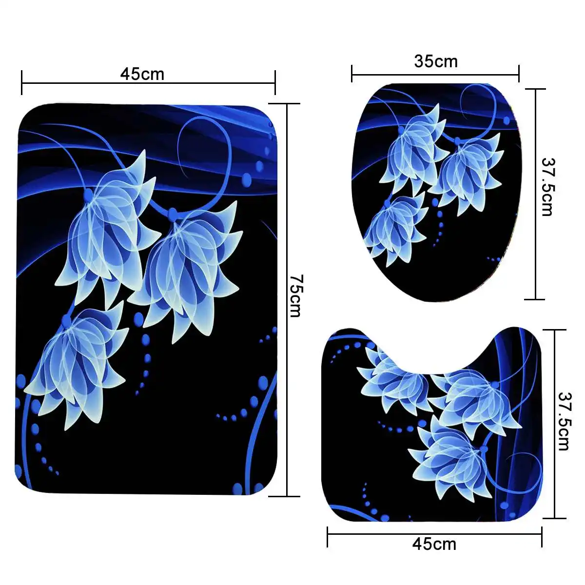 Декоративная занавеска для душа в ванную комнату набор нескользящих ковриков