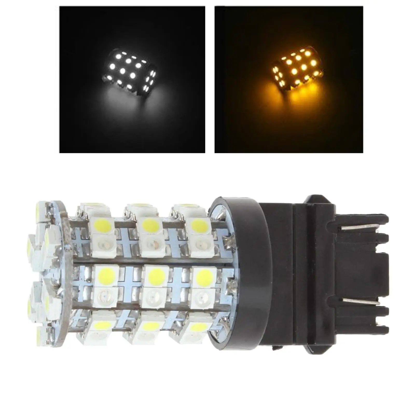

T25 3157 3528 60SMD 12V Bright White&Yellow Turn Signal Brake Tail Parking Running Light