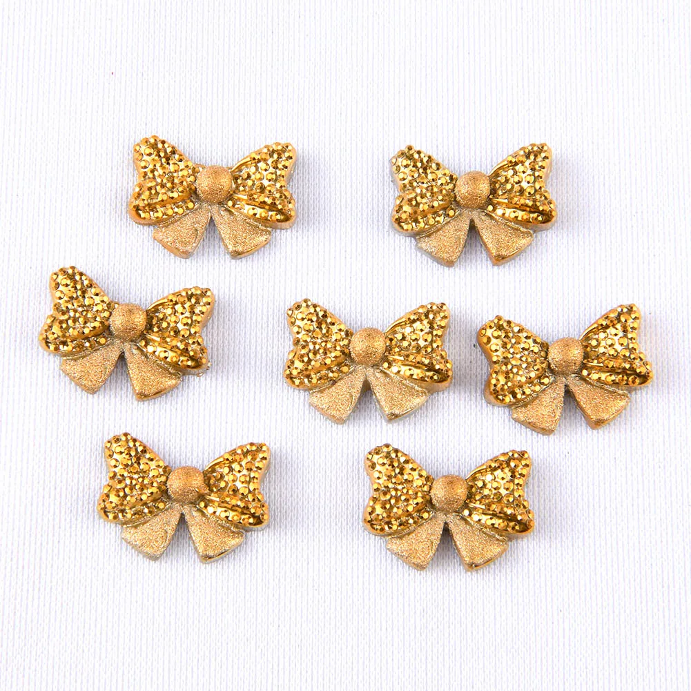 BOLIAO 40 шт. Золотые/серебряные серьги в форме банта из смолы прозрачные решетчатые узоры плоская задняя часть серьги украшения два стиля R349