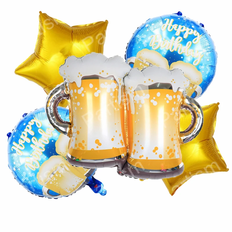 Набор воздушных шаров Пиво ура 5 шт. украшения для летней вечеринки подарки на