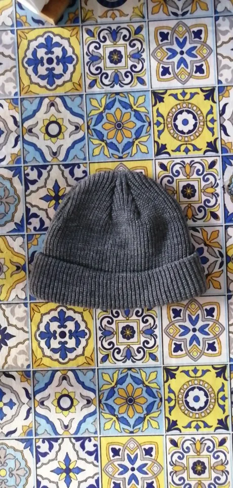 Мужская вязаная шапка бини Skullcap Сейлор кепка без полей Ретро Темно Синий стиль