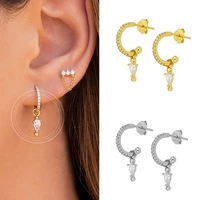 925 sterling silver ear needle exquisite crystal zircon stud earrings women fashion jewelry high quality earrings birthday gifts
