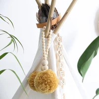 children room wood beads tassel garland tent curtain wall hanging decoration accessories nordic style nursery decor photo props