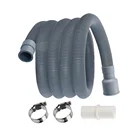 Пластиковый шланг для слива в стиральной машине, выходное отверстие сточной воды, выпускная труба, растягивающиеся удлинительные трубы с 2 разъемами и 2 зажимами