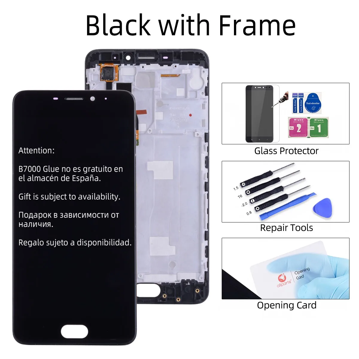 Дисплей для MEIZU M5 NOTE M621H M621M M621Q LCD в сборе с тачскрином на рамке 5.5.'' черный белый - Цвет: Black with Frame
