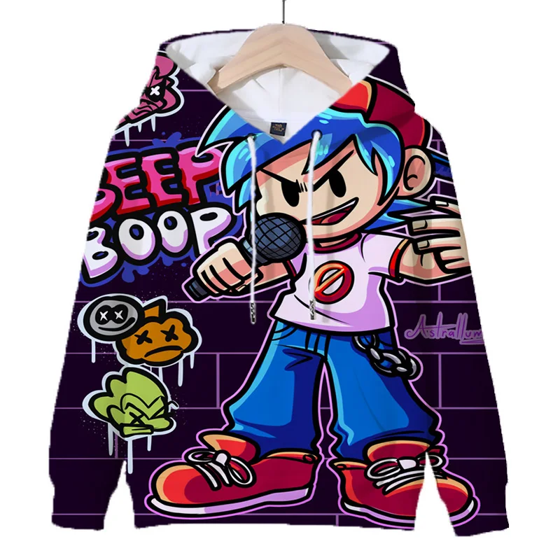 

New Kids Hoodies 3D Printed Friday Night Funkin Hoodie Harajuku Sweatshirts Boys Girls Cartoon Jacket Coat Teens Pullover Tops