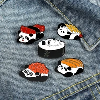 pins metal enamel pin cute sushi panda cartoon brooch for coat pines womens brooches for women badges on backpack jewelry gift