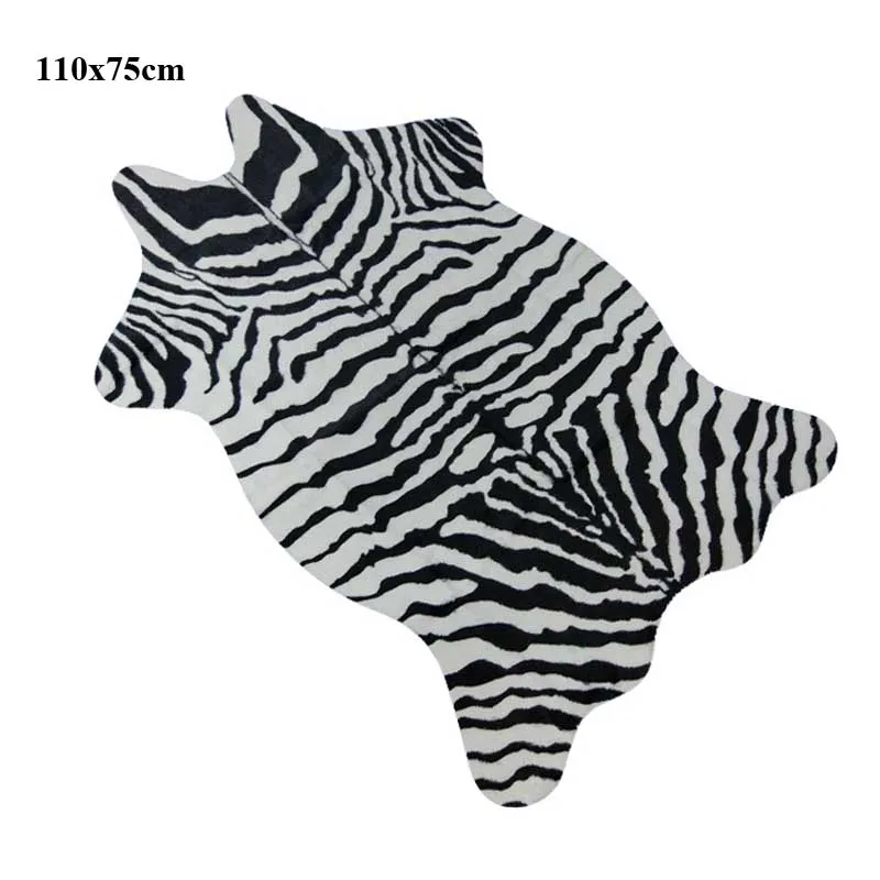 Zebra-stripe Rug Коврик с принтом тигра, Искусственный Тигр, шерсть, искусственный мех, кожа, для ванной комнаты, Противоскользящий коврик, 117x85 см, животный принт, ковер для дома - Цвет: Zebra-stripe Rug