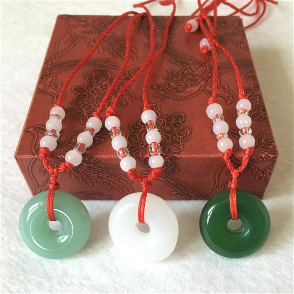 Модный натуральный разноцветный нефритовый кулон пончик ожерелье из агата