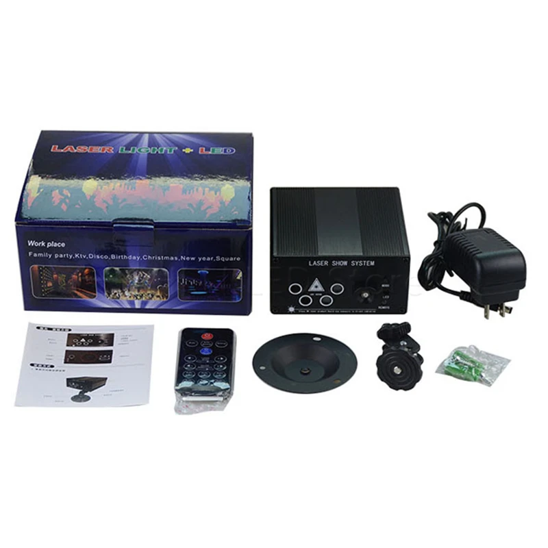 

LED Laser Stage Lighting 5 Lens 96 Patterns RG Mini Laser Projector 3W Blue Light Effect Show For DJ Disco Party Lights