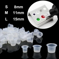 100pcs sml plastic disposable tattoo ink cups holder container cap microblading makeup pigment ink clear caps tattoo accessory