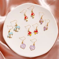 1pair fashion drop oil jewelry gift women earring mushroom ear pendant cute women accessories