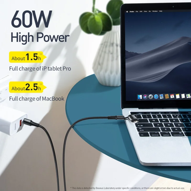 Baseus 60 Вт usb type-C кабель для iPhone 11 Pro Max Xs Max X USB-C кабель PD Быстрая зарядка зарядное устройство USB кабель 2 в 1 кабель провод шнур