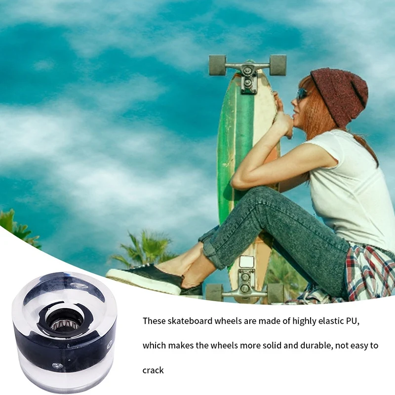 

4 Pcs Skateboard Wheels Durable PU Skate Wheels Transparent Super Elastic Skateboard Wheels Fish Board Skateboard Wheels