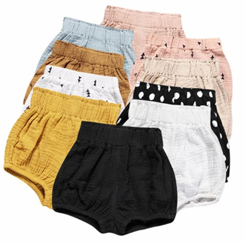 New Cute Newborn Toddler Kids Baby Boy Girl Cotton Linen Printed Shorts Infant Diaper Cover Panties 0-5T