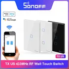 Itead Sonoff Новое TX серии настенный выключатель 123 433 МГц RF Дистанционное управление Wi-Fi сенсорный выключатель питания работать с Алиса Alexa Google Home