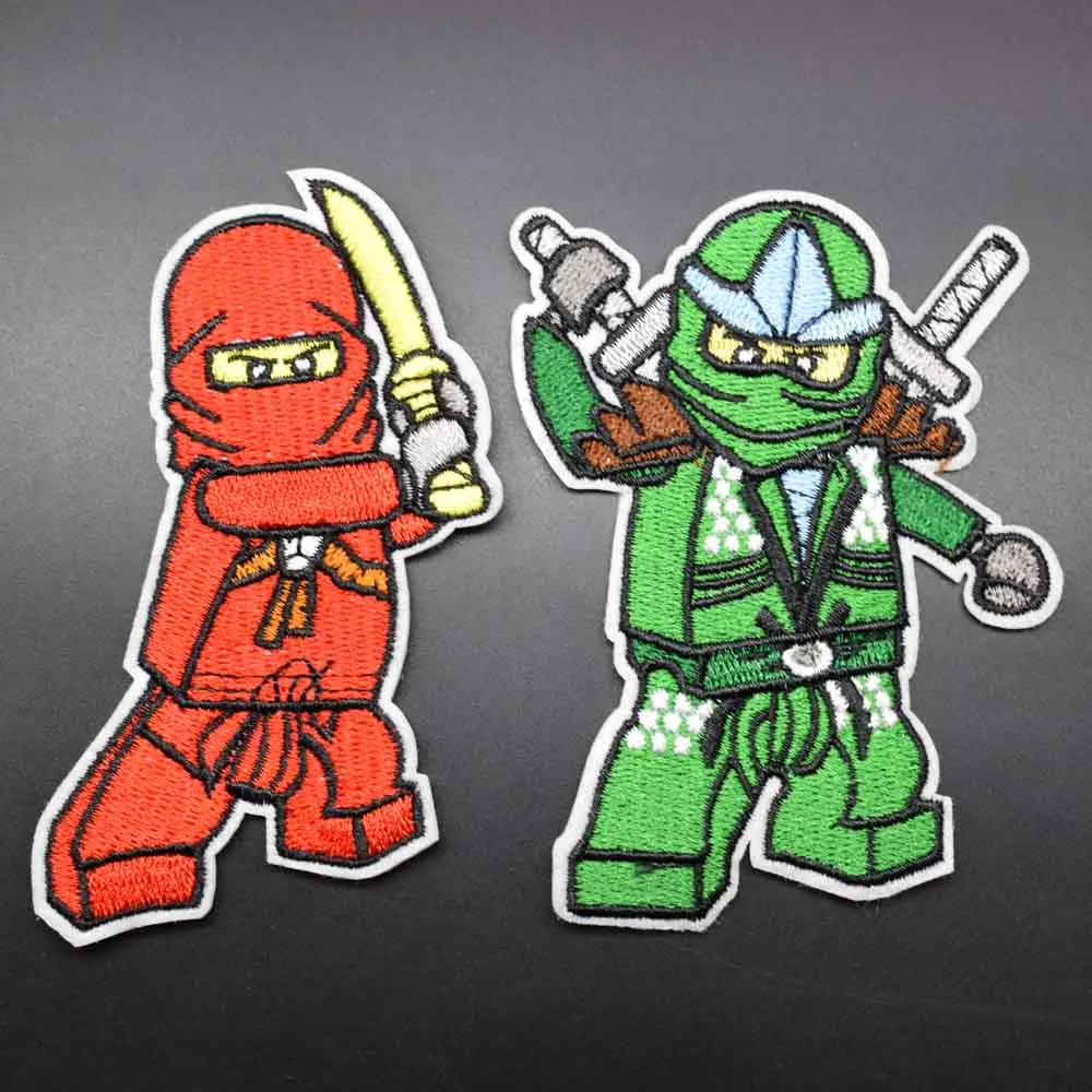 Крутая Красная Зеленая ниндзя железная кружевная ткань ninjagoo патчи для одежды наклейки одежды оптом