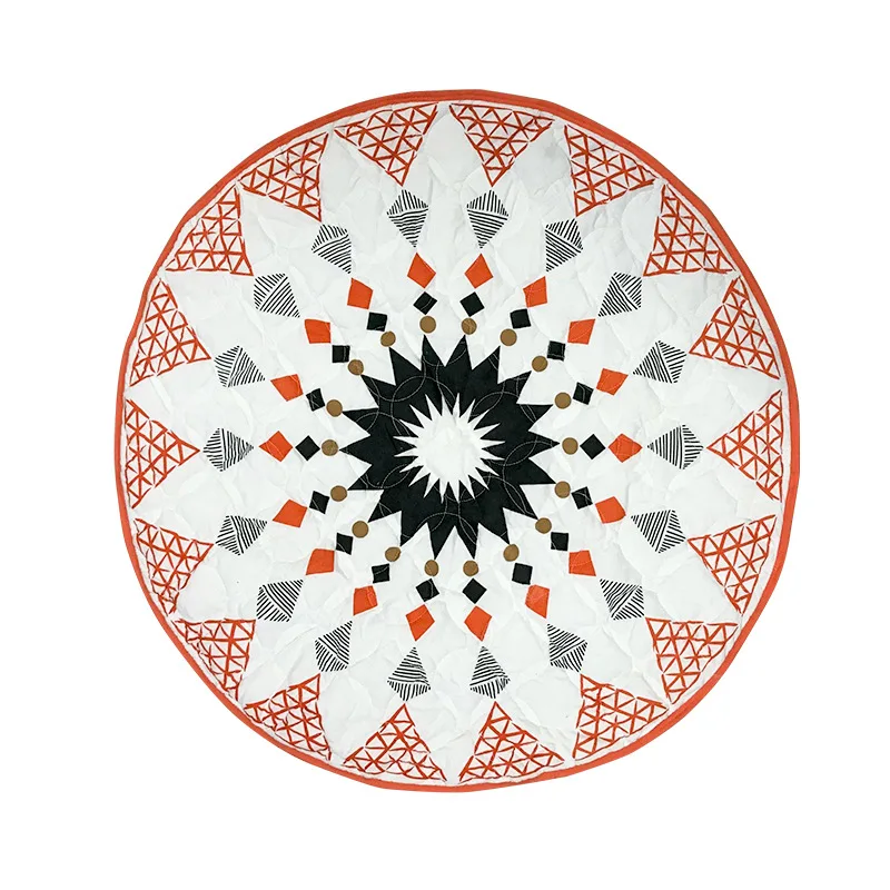 

90CM Baby Play Mat Pad Round Carpet Rugs Cotton Geometric Playmat Crawling Mat Blanket Floor Carpet Kids Room