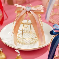metal gold vintage retro bird cage candy boxes baby shower favor gift box for guests party birthday souvenir mini candy boxes