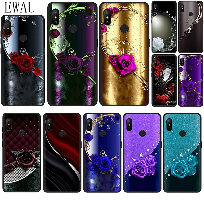 Чехол для телефона EWAU с цветочным принтом хрустальный горный хрусталь Xiaomi 5X 6 6X 8 9