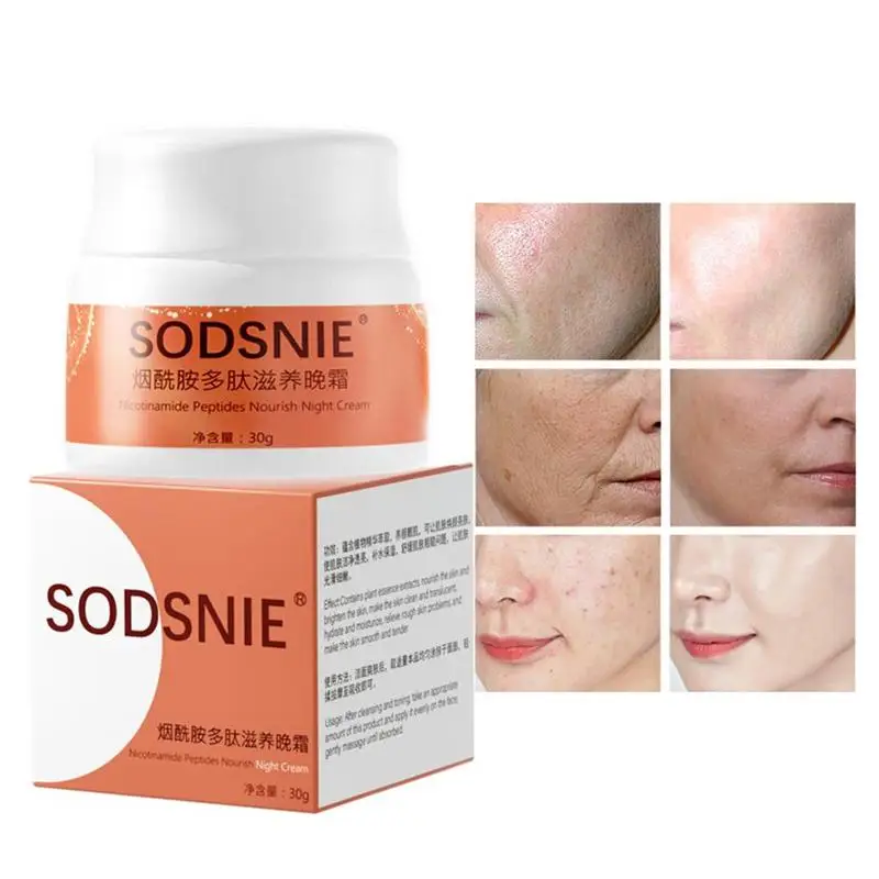 

Niacinamide Peptide Nourishing Night Cream Oil Control Anti-Aging Lifting Firming Skin Care Repair Brighten Nourish Creams 30G