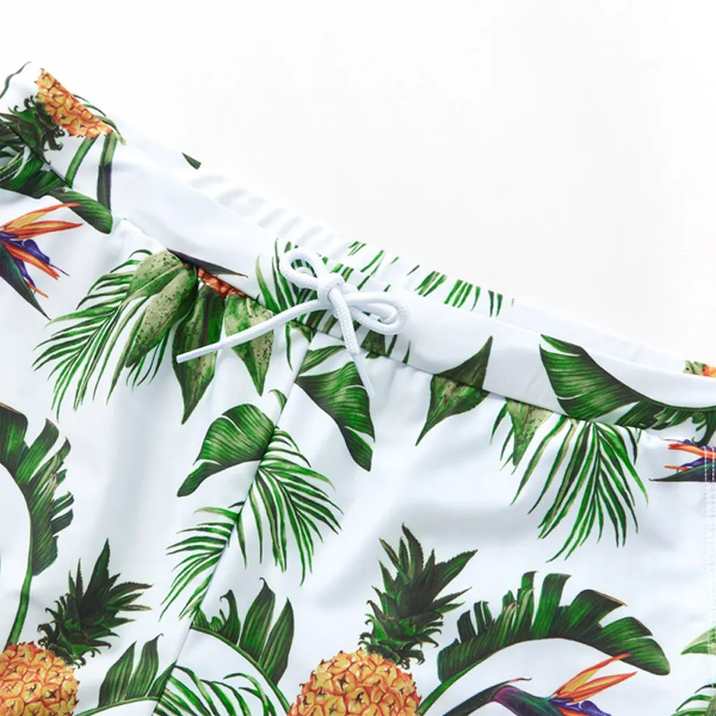 Семейный купальник 2020 сплошной с принтом зеленых листьев для мамы и дочери