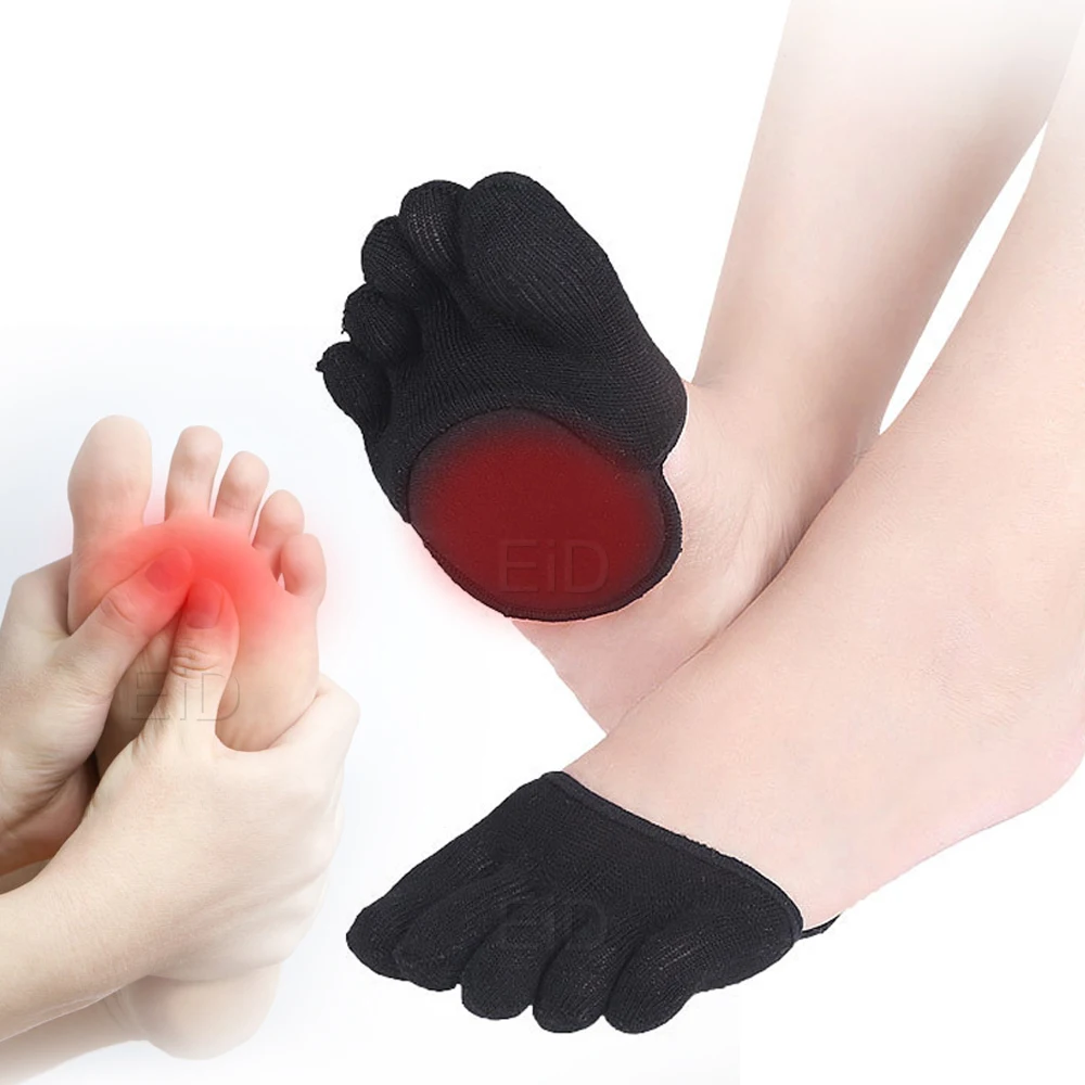 Хлопковые подушечки для ног Hallux Valgus силиконовые обувные стельки для боли в ногах выпрямитель большого пальца носки ортопедические носочки для ног половинные подушечки