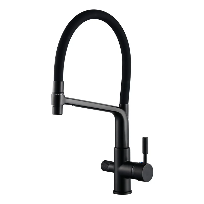 

WETIPS Pull Down Kitchen Faucet Filter Water Tap Cold Hot Faucets Dual Handles Stream Spray 360 Rotating Kitchen Sink Mixer Taps