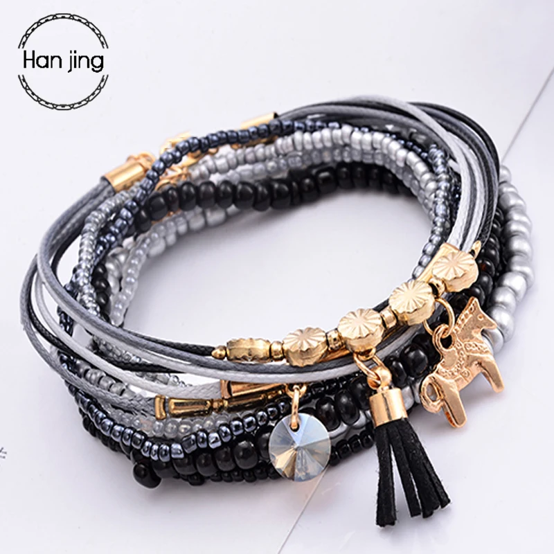 Модный брендовый черный тренди браслет и браслеты для женщин розовое золото